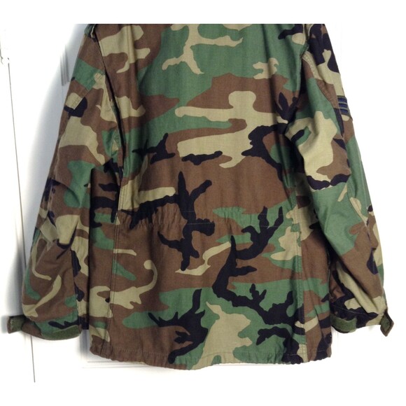 Vtg US Military M65 Jacket Men Med Regular Woodland Camo Field Coat Cold Weather - Picture 5 of 9
